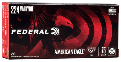 Federal AE224VLK1 American Eagle Rifle 224Valkyrie 75gr Full Metal Jacket 20 Per Box/10 Case