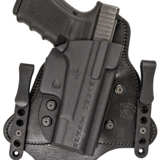 Comp-Tac C225SF196RBSN MTAC  IWB Black Kydex/Leather Belt Clip Fits Springfield XDS Fits 3.30" Barrel Right Hand