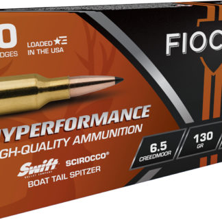 Fiocchi 65CMSCA Hyperformance  6.5Creedmoor 130gr Swift Scirocco II Boat Tail Spitzer 20 Per Box/10 Case