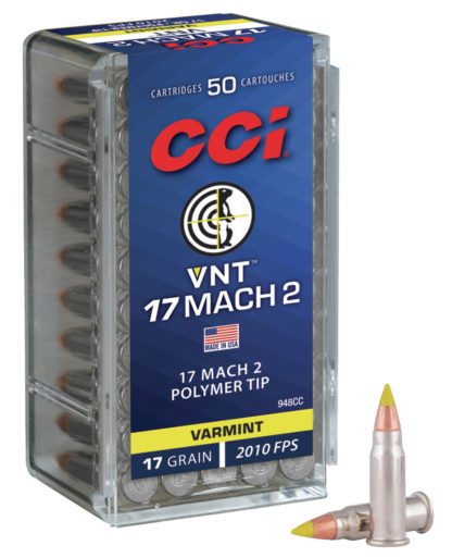 CCI 948CC VNT Rimfire 17Mach2 17gr Varmint Tipped 50 Per Box/100 Case