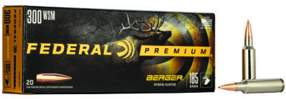 Federal P300WSMBCH1 Premium  300WSM 185gr Berger Hybrid Hunter 20 Per Box/10 Case