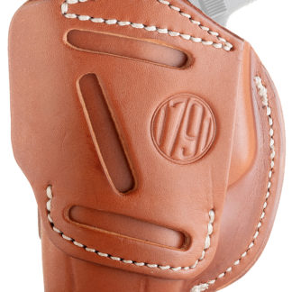 1791 Gunleather 4WH2CBRR 4-Way  IWB/OWB Size 02 Classic Brown Leather Belt Clip Compatible w/Ruger LCP/S&W Bodyguard/Glock 42/43/43X  Right Hand