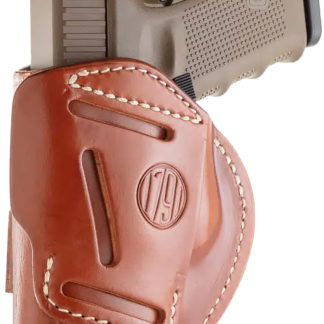 1791 Gunleather 4WH5CBRR 4-Way  IWB/OWB 05 Classic Brown Leather Belt Clip Fits S&W M&P/Springfield XD/Glock 17/HK VP9