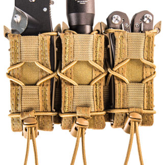 High Speed Gear 11PT03CB TACO Mag Pouch Triple Coyote Brown Nylon MOLLE Belts 2" Wide Compatible w/ Pistol