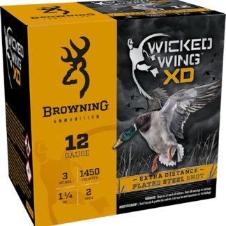 Browning Ammo B193411232 Wicked Wing XD  12Gauge 3" 1 1/4oz 2Shot 25 Per Box/10 Case