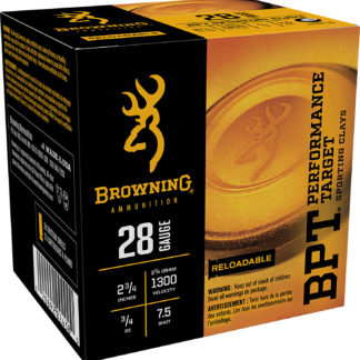 Browning Ammo B193632827 BPT Performance Target Sporting Clay 28Gauge 2.75" 3/4oz 7.5Shot 25 Per Box/10 Case