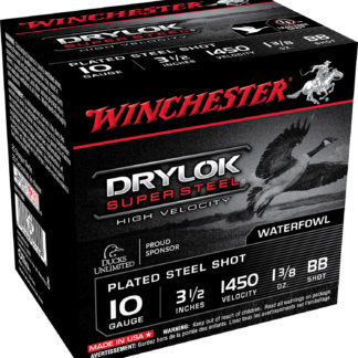 Winchester Ammo SSH10BB Drylok Super Steel High Velocity 10Gauge 3.50" 1 3/8oz BBShot 25 Per Box/10 Case