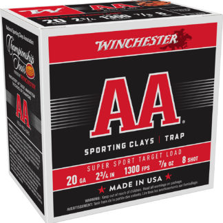 Winchester Ammo AASC208 AA Super Sport Sporting Clay 20Gauge 2.75" 7/8oz 8Shot 25 Per Box/10 Case
