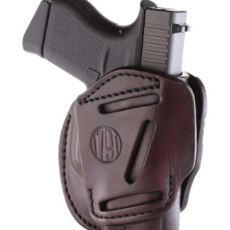 1791 Gunleather 3WH2SBRA 3-Way  IWB/OWB Size 02 Signature Brown Leather Belt Loop Compatible w/ Ruger LCP Compatible w/ Glock 42 Compatible w/ S&W Bodyguard Ambidextrous Hand