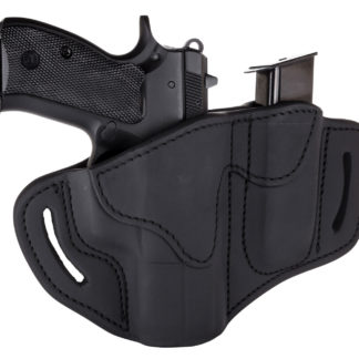 1791 Gunleather BH21M12SBLR BH2.1M1.2 Combo OWB 2.1 Stealth Black Leather Belt Slide Fits S&W M&P Shield/Springfield XD/Glock 17