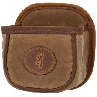Browning 121040084 Santa Fe Shell Carrier Tan Canvas/Leather Capacity 1 box Belt Clip Mount