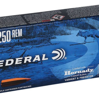 Federal V22250VM2 Varmint & Predator  22-250Rem 55gr Hornady V-Max 20 Per Box/10 Case
