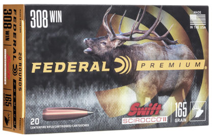 Federal P308SS1 Premium  308Win 165gr Swift Scirocco II 20 Per Box/10 Case