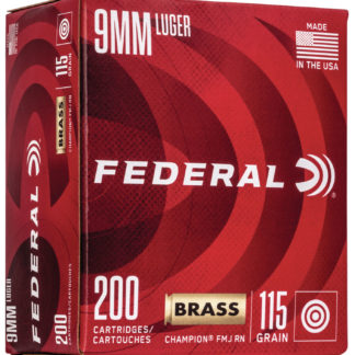 Federal WM51992 Champion Training 9mmLuger 115gr Full Metal Jacket 200 Per Box/5 Case