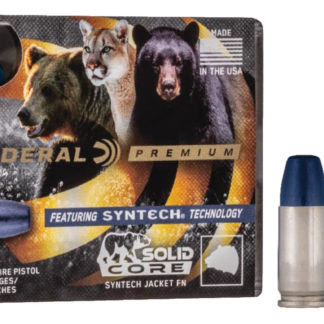 Federal P10SHC1 Premium  10mmAuto 200gr Solid Core Synthetic Flat Nose 20 Per Box/10 Case