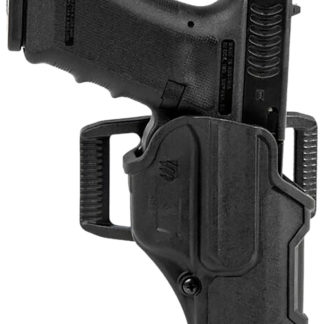 Blackhawk 410701BKR T-Series L2C Non-Light Bearing OWB Black Polymer Belt Clip Compatible w/Glock 19/23/26/27/32/33/45  Right Hand