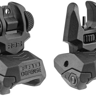 FAB Defense FXFRBS Front/Rear Folding Back-Up Sights  AR-15/ M16/ M4 Low Profile Dual Aperture Rear Sight Black Polymer and Metal