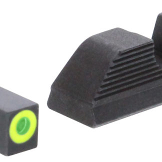 AmeriGlo GL354 Protector Sight Set for Glock  Green Tritium LumiGreen Outline Front Sight-Black Serrated Rear Sight