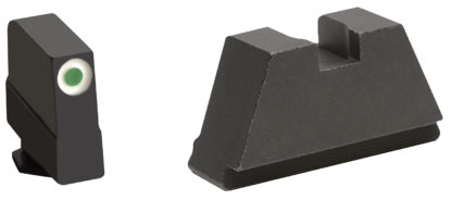 AmeriGlo GL491 Optic Compatible Sight Set for Glock  3XL Tall Green Tritium White Outline Front Sight-Black Rear Sight
