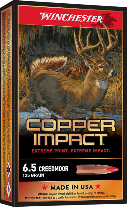 Winchester Ammo X65CLF Copper Impact  6.5Creedmoor 125gr Copper Extreme Point Lead Free 20 Per Box/10 Case