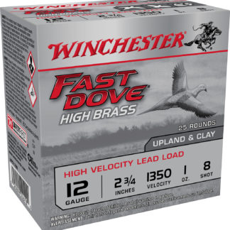 Winchester Ammo WFD128B Fast Dove & Clay High Brass 12Gauge 2.75" 1oz 8Shot 25 Per Box/10 Case