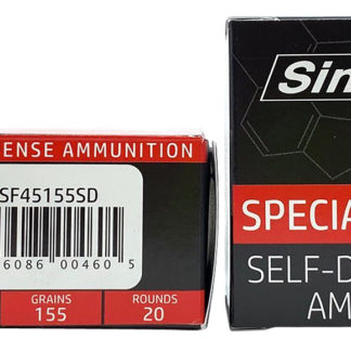 SinterFire Inc SF45155SD Special Duty (SD)  45ACP 155gr Lead Free Frangible Hollow Point 20 Per Box/10 Case