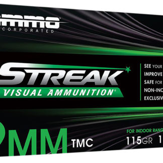 Ammo Inc 9115TMCSTRKGRN50 Streak Visual (GREEN)  9mm Luger 115gr Total Metal Case 50 Per Box/20 Case
