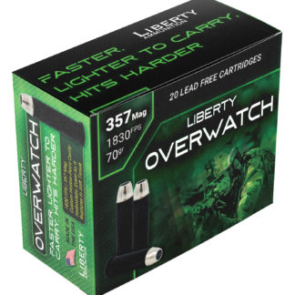 Liberty Ammunition LAOW357701830 OverWatch  357Mag 70gr Open Cavity Design 20 Per Box/50 Case