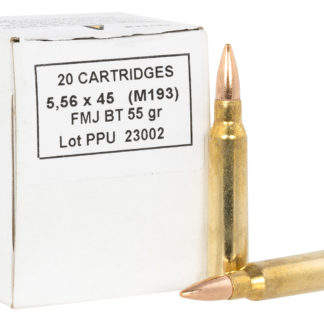 PPU PPRM556B Metric Rifle  5.56x45mmNATO 55gr Full Metal Jacket Boat Tail 1000 Per Box/1 Case
