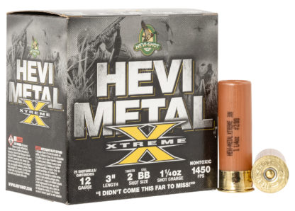 HEVI-Shot HS38188 HEVI-Metal Extreme 12Gauge 3" 1 1/4oz Steel/Tungsten 2/BBShot 25 Per Box/10 Case