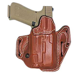 DeSantis Gunhide 201TA2SZ0 Vengeance Scabbard  OWB Tan Leather Fits Sig P320C/P250C w/RD, Belt Slide, Right Hand