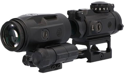 Sig Sauer Electro-Optics SORJMSR101 Romeo-MSR Gen II w/Juliet3 Black 1x/3x 20mm/22mm 2 MOA Red Dot Juliet 3 Micro Magnifier