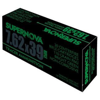 Piney Mountain Ammunition PMSN762G Green Tracer  7.62mm 110gr Full Metal Jacket 20 Per Box/50 Case