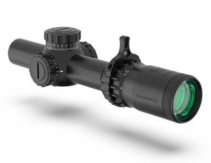 Swampfox Optics THK14241RF Tomahawk II  Black 1-4x 24mm 30mm Tube Bright Fiber Optic Red Reticle