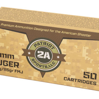 PATRIOT SPORTS LLC P9MM115F   9mm 115gr Full Metal Jacket 50 Per Box/20 Case
