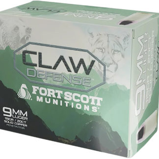 Fort Scott Munitions 9MM115SCVFNCD Claw Defense  9mm 115gr 20 Per Box/25 Case