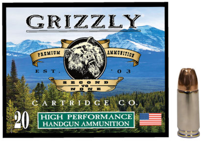 Grizzly Ammo GC9MM1   9mm 115gr Jacketed Hollow Point 20 Per Box/10 Case