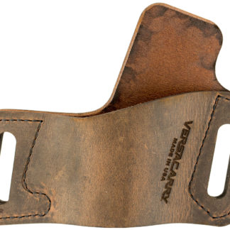 Versacarry WBOWB23 Protector S1 OWB Distressed Brown Leather Belt Slide Fits Large Semi-Auto Right Hand