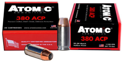Atomic Ammunition 00453 Pistol Precision Craft 380ACP 90gr Hollow Point 20 Per Box/10 Case