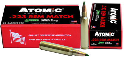 Atomic Ammunition 00459 Rifle Match 223Rem 77gr Tipped MatchKing 20 Per Box/10 Case