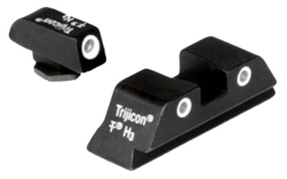 Trijicon 600227 Bright & Tough Night Sights  Green/Tritium White Outline Front Sight-Green/Tritium White Outline Rear Sight Glock 20/21 Large Frame