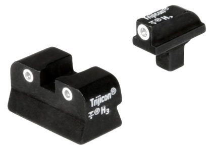 Trijicon 600138 Bright & Tough Night Sights  Green/Tritium White Outline Front Sight-Green/Tritium White Outline Rear Sight Colt 1911 0.125 Tang