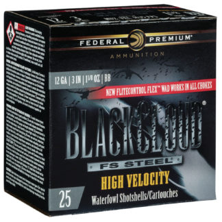 Federal PWBXH143BB Black Cloud FS High Velocity 12Gauge 3" 1 1/8oz BBShot 25 Per Box/10 Case