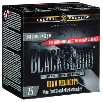 Federal PWBXH143BB Black Cloud FS High Velocity 12Gauge 3" 1 1/8oz BBShot 25 Per Box/10 Case