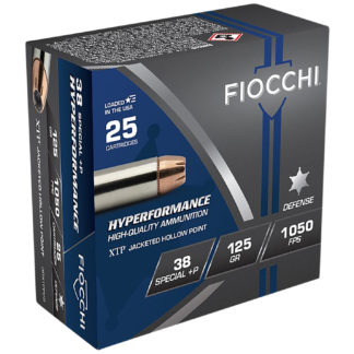 Fiocchi 38XTPP25 Hyperformance  38Special+P 125gr Hornady XTP Hollow Point 25 Per Box/20 Case