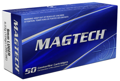 Magtech 9E Range/Training  9mmLuger 124gr Lead Round Nose 50 Per Box/20 Case