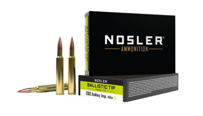 Nosler 43504 Ballistic Tip  280Ackley Improved 140gr Spitzer Ballistic Tip 20 Per Box/10 Case