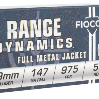 Fiocchi 9APD Range Dynamics  9mmLuger 147gr Full Metal Jacket 50 Per Box/20 Case