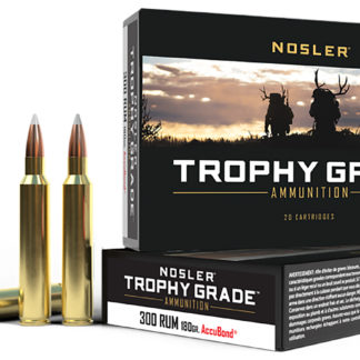 Nosler 60065 Trophy Grade  300RUM 180gr Nosler AccuBond 20 Per Box/10 Case
