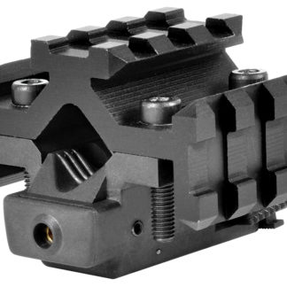 NcStar ATRLS Tri-Rail Universal Barrel Mount  Black Anodized Red Laser